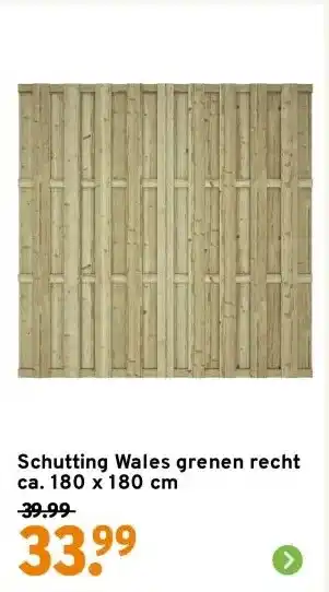 GAMMA Schutting Wales grenen recht ca. 180 x 180 cm aanbieding