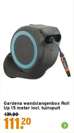 GAMMA Gardena wandslangenbox Roll Up 15 meter incl. tuinspuit aanbieding