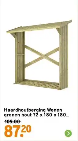 GAMMA Haardhoutberging Wenen grenen hout 72 x 180 x 180 cm aanbieding