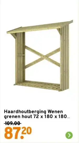 GAMMA Haardhoutberging Wenen grenen hout 72 x 180 x 180 cm aanbieding