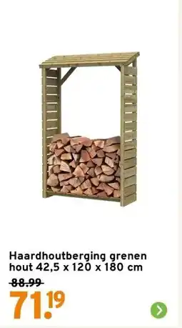 GAMMA Haardhoutberging grenen hout 42,5 x 120 x 180 cm aanbieding