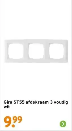 GAMMA Gira ST55 afdekraam 3 voudig wit aanbieding