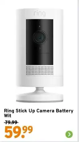 GAMMA Ring Stick Up Camera Battery Wit aanbieding