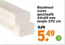 GAMMA Bouwhout vuren geschaafd aanbieding