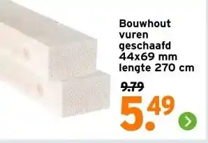 GAMMA Bouwhout vuren geschaafd aanbieding