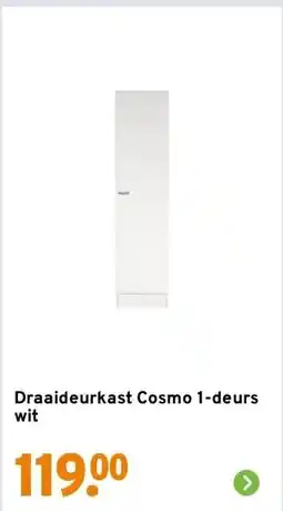 GAMMA Draaideurkast Cosmo 1-deurs wit aanbieding