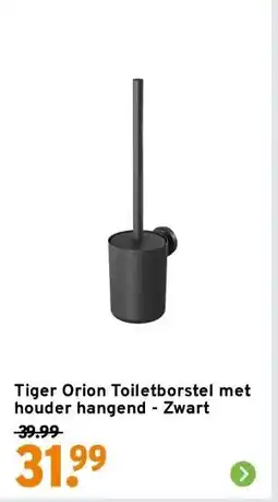 GAMMA Tiger Orion Toiletborstel met houder hangend - Zwart aanbieding