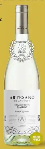 Gall & Gall Artesano de Argento White Malbec 75CL aanbieding