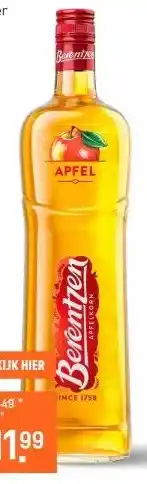 Gall & Gall Berentzen Apfelkorn 100CL aanbieding