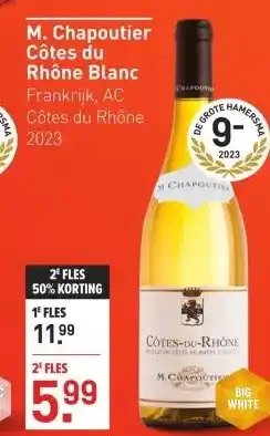 Gall & Gall M. Chapoutier Côtes du Rhône Blanc 75CL aanbieding