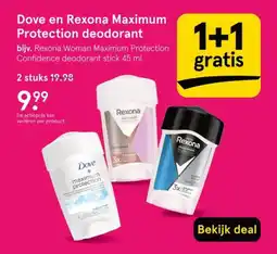 Etos Dove en rexona maximum protection deodorant aanbieding