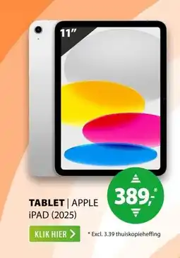Expert Apple iPad (2025) 11 inch 128GB Wifi Zilver aanbieding