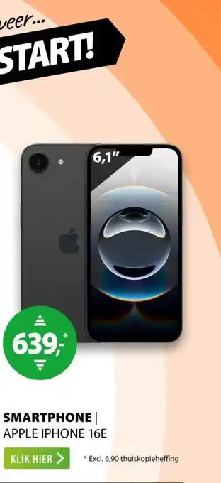 Expert Apple iPhone 16e 128GB Zwart aanbieding