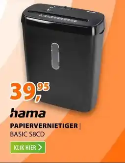 Expert Hama Papiervernietiger Basic S8CD Zwart aanbieding