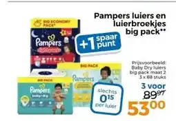 Trekpleister Pampers luiers en luierbroekjes big pack aanbieding