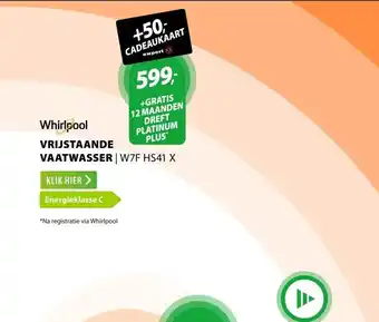 Expert Whirlpool W7F HS41 X MaxiSpace Rvs aanbieding