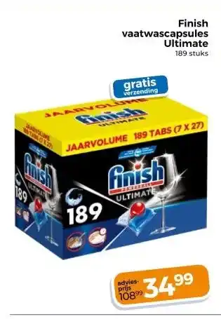 Trekpleister Finish vaatwascapsules Ultimate aanbieding