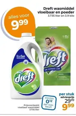Trekpleister Dreft wasmiddel vloeibaar en poeder aanbieding