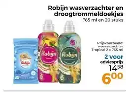 Trekpleister Robijn wasverzachter en droogtrommeldoekjes aanbieding