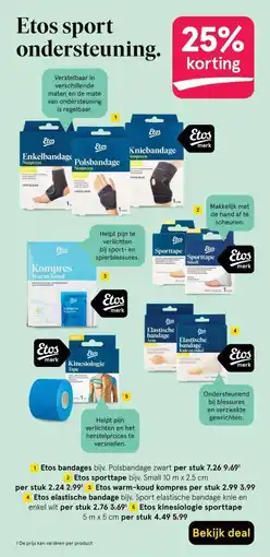 Etos Etos sport ondersteuning. aanbieding
