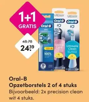 DA Oral-B Opzetborstels 2 of 4 stuks aanbieding