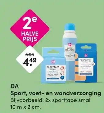 DA DA Sport, voet- en wondverzorging aanbieding