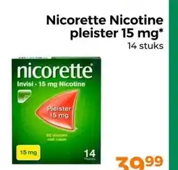 Trekpleister Nicorette Nicotine pleister 15 mg aanbieding