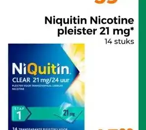 Trekpleister Niquitin Nicotine pleister 21 mg aanbieding