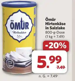 Combi Ömür Hirtenkäse in Salzlake aanbieding