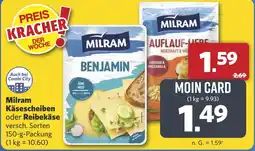 Combi Milram Käsescheiben oder Reibekäse aanbieding