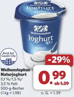 Combi Weihenstephan Naturjoghurt aanbieding