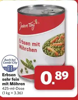 Combi Erbsen sehr fein mit Möhren aanbieding