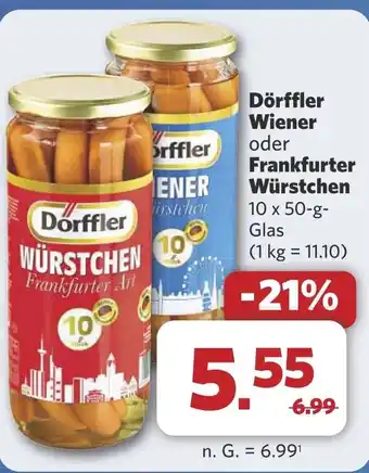 Combi Dörffler Wiener oder Frankfurter Würstchen aanbieding