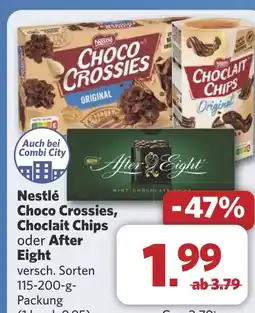 Combi Nestlé Choco Crossies, Choclait Chips oder After Eight aanbieding