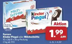 Combi Ferrero Kinder Pingui oder Milchschnitte aanbieding