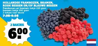 Boon`s Markt HOLLANDSE FRAMBOZEN, BRAMEN, RODE BESSEN EN/OF BLAUWE BESSEN aanbieding