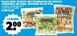 Boon`s Markt HALVE KRIEL IN SCHIL MET ROZEMARIJN EN ZEEZOUT, IJSBERGSLA NATUREL, GEMENGD EN/OF FIJN aanbieding