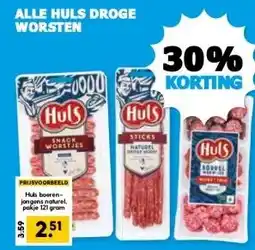 Boon`s Markt ALLE HULS DROGE WORSTEN aanbieding