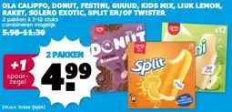 Boon`s Markt OLA CALIPPO, DONUT, FESTINI, GUUUD, KIDS MIX, LIUK LEMON, RAKET, SOLERO EXOTIC, SPLIT EN/OF TWISTER aanbieding
