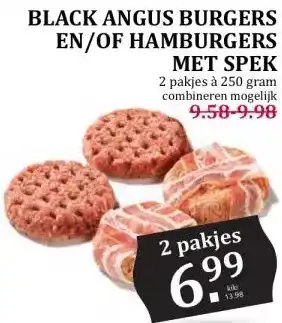 Boon`s Markt BLACK ANGUS BURGERS EN/OF HAMBURGERS MET SPEK aanbieding