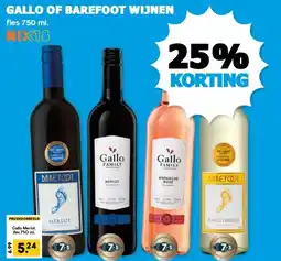 Boon`s Markt GALLO OF BAREFOOT WIJNEN aanbieding