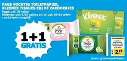 Boon`s Markt PAGE VOCHTIG TOILETPAPIER, KLEENEX TISSUES EN/OF ZAKDOEKJES aanbieding