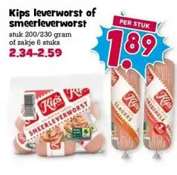 Boon`s Markt Kips leverworst of smeerleverworst aanbieding