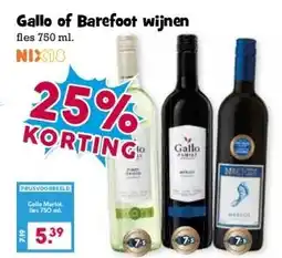 Boon`s Markt Gallo of Barefoot wijnen aanbieding
