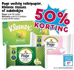 Boon`s Markt Page vochtig toiletpapier, Kleenex tissues of zakdoekjes aanbieding