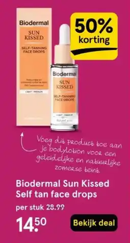 Etos Biodermal sun kissed self tan face drops aanbieding