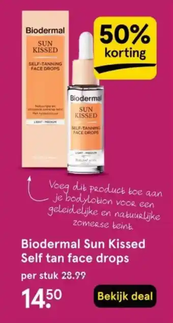 Etos Biodermal sun kissed self tan face drops aanbieding
