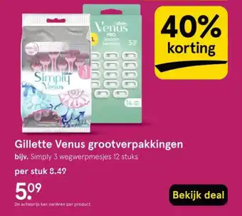 Etos Gillette Venus grootverpakkingen aanbieding
