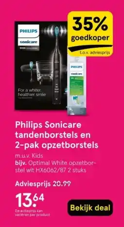 Etos Philips sonicare tandenborstels en 2-pak opzetborstels aanbieding