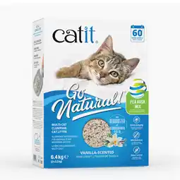 Zooplus Dubbelpak: 2x6.4kg Catit Go Natural! Erwt + bentoniet vanille kattenbakvulling aanbieding